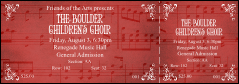 A red and white Choral 002 Reserved Event Ticket