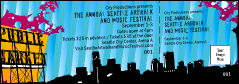 Seattle General Admission Ticket printed in color, featuring images of the Space Needle and the city skyline.