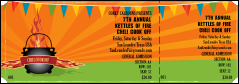An orange and green Chili Cookoff Reserved Event Ticket