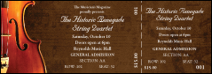 A professionally-designed Violin Brown Reserved Event Ticket