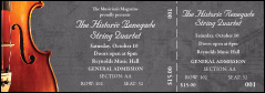 An elegant Violin Gray Reserved Event Ticket