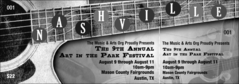 Nashville General Admission Ticket printed in black and white.