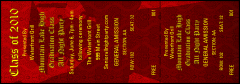 A red and gold Cap and Gown Reserved Event Ticket