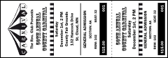 A black and white Carnival 001 Reserved Event Ticket