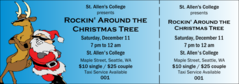 A fun Christmas general admission ticket with Santa and a reindeer.