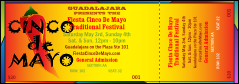 A red, orange and yellow Cinco de Mayo 001 Reserved Event Ticket