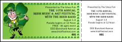 Color St. Patrick's Day General Admission Ticket with shamrock and leprechaun. This ticket does not have a stub.
