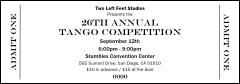 A simple black and white general admission ticket ready to be printed.