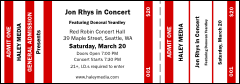 A color general admission ticket for any event.