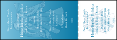 A Christmas general admission ticket with an angel.