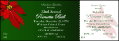 A green and white Christmas Poinsettia 002 Reserved Event Ticket