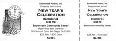 A black and white ticket for the New Year.
