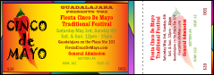 A Cinco de Mayo 002 Reserved Event Ticket with room for individual seat numbers