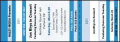 A blue all purpose general admission ticket with a full bleed.