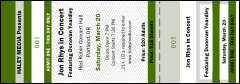 A green general admission ticket with a full bleed.