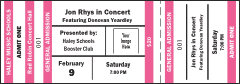 An all purpose general admission ticket in pink