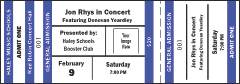 An all purpose general admission ticket in blue.