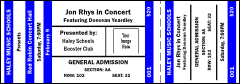 Blue Image Reserved Event Ticket with a detachable stub