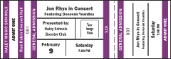 An all purpose general admission ticket in Purple