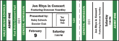 An all purpose general admission ticket in Green