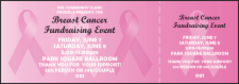 A General Admission Ticket with a Pink Ribbon background and a stub.