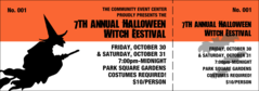 Halloween Witch General Admission Ticket with a full bleed.