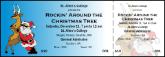 Cool Christmas 003 Reserved Event Ticket with clean-tearing, detachable stubs.