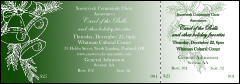 A green and white Christmas Bells Reserved Event Ticket