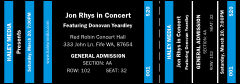 A Blue and Black Reserved Event Ticket with sharp white text