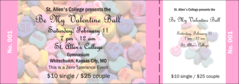 Candy Heart Valentine's Day General Admission Ticket with a full bleed.