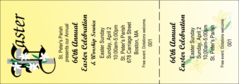 An Easter general admission ticket with lilies in the background.