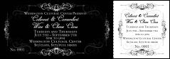 Simple general admission ticket for a black tie gala fundraiser.