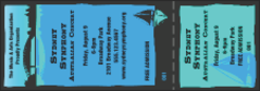 Sydney General Admission Ticket printed in blue featuring views of Port Jackson.