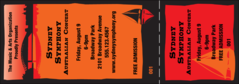 Sydney General Admission Ticket printed in orange with views of Port Jackson.