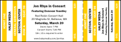 Yellow Stripes Reserved Event Ticket with a detachable stub