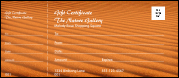 Part of our Nature Series Desert Event Pack, this is a brilliant full color gift certificate with a designer photo of a desert in the background.