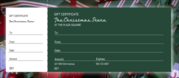 A full bleed gift certificate with stub.