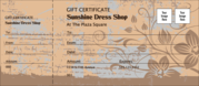 Retro Floral Gift Certificate printed in color