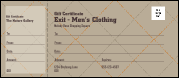 Men's Clothing Store Gift Certificate printed in color with room for a custom image upload