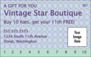 A light green gift card with light blue polka dots in the background and your image upload.