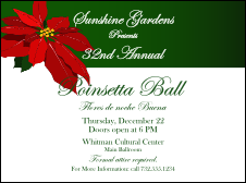 A Christmas invitation with a poinsettia