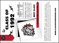 Class Reunion Mascot Red Invitation