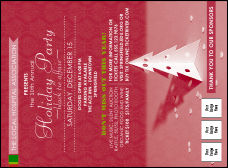 Paper Christmas Tree Red Invitation with customizable text and 3 image uploads.