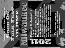 Milwaukee Invitation printed in black and white