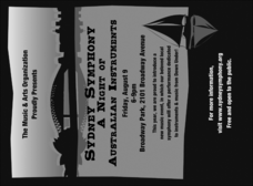Sydney Invitation printed in black and white featuring views of Port Jackson and the Harbour Bridge.