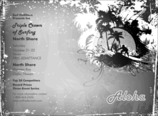 The Aloha Invitation is a Hawaii or beach themed invitation printed in black and white.