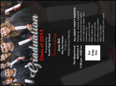Graduation Diploma Invitation with a photo of happy graduates