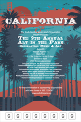 California Poster (Blue and Salmon)
