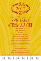 Gold Poster with a semi-formal theme for a New Year's event