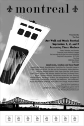 Montreal Poster printed in black and white with room for five custom image uploads.